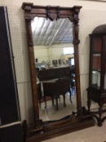 Lg. Ornate Antique Pier Mirror w/ Pedesal