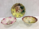 Lot of 3 RS Prussia Hand Painted Pieces
