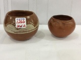 Lot of 2 Sm. Decorated Pottery Bowls