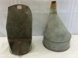 Lot of 2 Old Galvanized Pieces Including