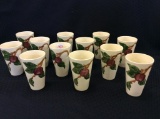 Lot of 12 Franciscan Apple Design Tumblers