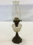 Metal Base Glass Kerosene Lamp w/ Star &