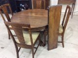 Round 42 Inch Pedestal Table w/ 4 Matching