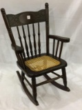 Child's Pressed Spindle Back Rocker w/ Cane Seat