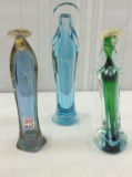 Lot of 3 Art Glass Religious Statues