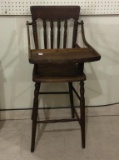 Antique Wood High Chair (Cane Seat