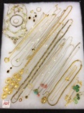 Collection of Ladies Gold Costume Jewelry