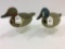 Lot of 2 Drake Decoys Made From Fish Net Float-