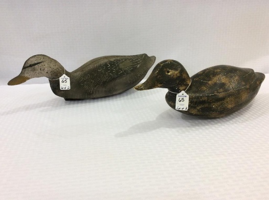 Lot of 2 Duck Decoys Including Black Duck