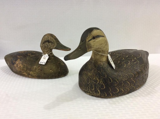 Lot of 2 Black Duck Decoys Including