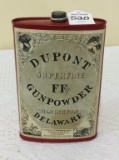 Dupont Superfine FF Gunpowder Adv. Tin