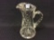 Heavy Etched Cut Crystal Pitcher