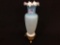Blue Ruffled Edge Cased Glass Vase-Diamond Pattern