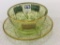 Green Moser Glass Decorated Bowl