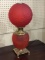 Electrified Red Dbl Globe Lamp