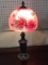 Reverse Rose Painted Shade Lamp