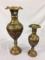 Lot of 2 Lg. Brass Decorated Vases