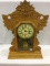 Antique Keywind Kitchen Clock w/ Etched Tablet