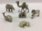 Lot of 6 Sm. Heavy Pewter Animal Statues