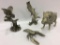 Lot of 4 Lg. Heavy Pewter Animal Statues