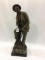 Heavy Bronze Marble Base Statue of Man w/