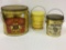 Lot of 3 Pail Design Lard Tins Including