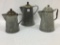 Lot of 3 Various Size Grey Graniteware Coffee Pots
