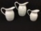 Lot of 3 Graduated Size Porcelain Pitchers