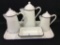 Lot of 5 White Porcelain Pieces w/ Cobalt