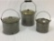 Lot of 3 Various Size Grey Graniteware Berry