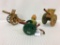 Lot of 3 Tin Cannon Toys Including One Push