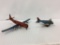 Lot of 2 Tin Toy Airplanes-One Marked