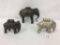 Lot of 3 Iron & Metal Elephant Banks