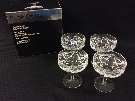 Set of 4 Kobe Crystal Diamond Cut