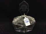 Twp Piece Etched Crystal Jewelry/Dresser Box