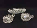 Lot of 3 Sm. Cut Glass Dishes Including