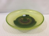 Vaseline Glass Dish w. Pedestal