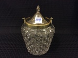 Glass Biscuit Jar w/ Silver Lid