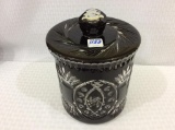 Black Cut to Clear Biscuit Jar w/ Lid