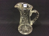 Heavy Etched Cut Crystal Pitcher