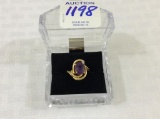 Ladies 14 K Gold Ring w/ Amethyst Stone