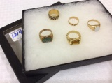 Lot of 5 Various Gold Rings-One Marked 10  K