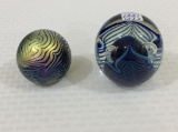 Pair of Signed Art Glass Paperweights