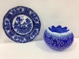 Lot of 2 Including Flo Blue Plate-9 Inch Diameter