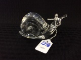 Signed Baccarat Crystal Snail Figurine