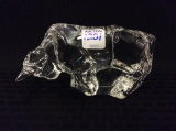 Signed Baccarat Crystal Sm. Bull Figurine