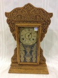 Antique Keywind Oak Kitchen Clock w/