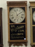 Antique Keywind Ingraham Clock w/ Adv.