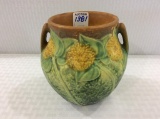 Roseville Dbl Handled Sunflower Pot