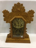 Antique Ingraham Keywind Kitchen Clock w/ Etched